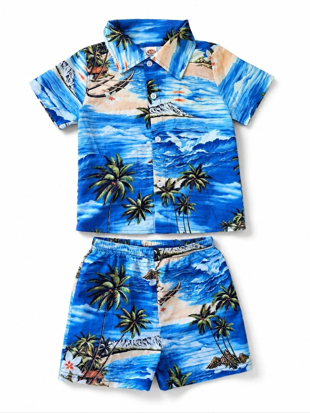 SHEIN BOYS SET OF 2 TROPICAL HAWAIIAN OUTFITS SZ 4T